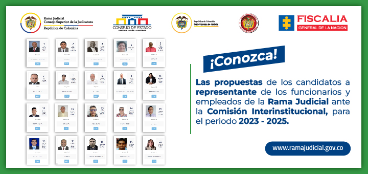 Consulte las propuestas de los candidatos a representante de los funcionarios y empleados ante la Comisión Interinstitucional de la Rama Judicial