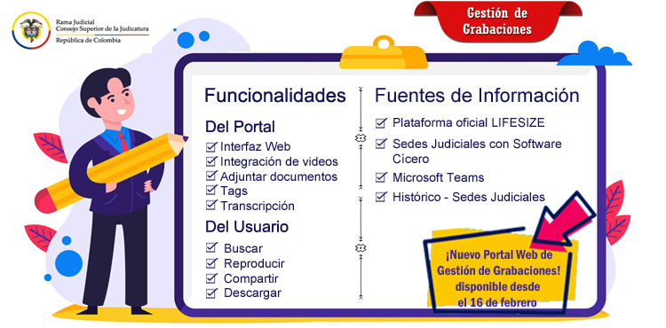 Nuevo acceso al portal de gestión de grabaciones