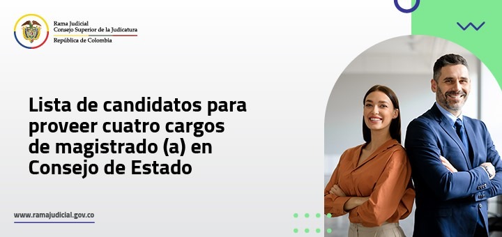 Judicatura conforma listas de candidatos para proveer cuatro cargos de Consejeros de Estado
