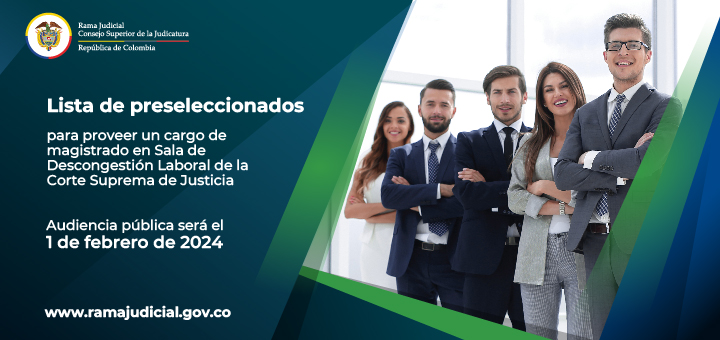 Judicatura publica lista de preseleccionados para proveer un cargo de magistrado en la Corte Suprema de Justicia