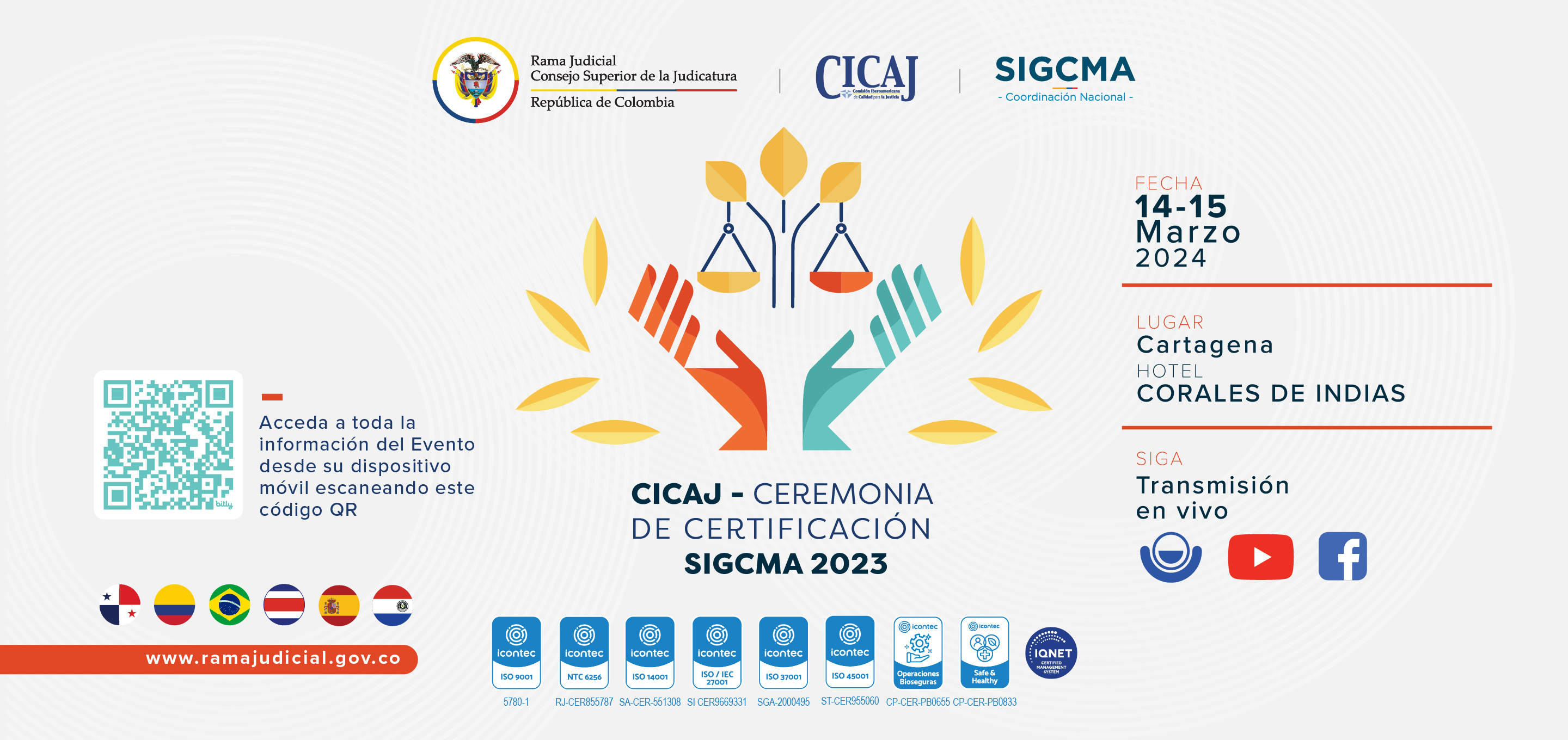 Rama Judicial realiza cumbre académica en Gestión de Calidad y certifica a un centenar de servidores judiciales
