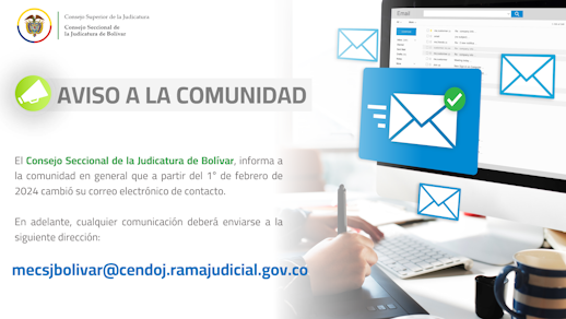 Cambio de correo del Consejo Seccional de la Judicatura de Bolívar