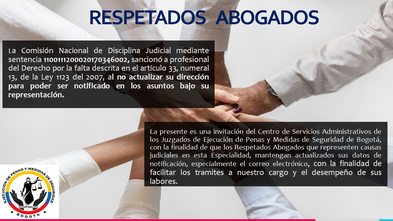 INVITACION ABOGADOS PARA ACTUALIZAR DATOS DE NOTIFICACION