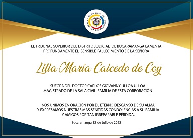 NOTA DE CONDOLENCIA