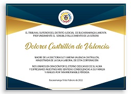 NOTA DE CONDOLENCIA