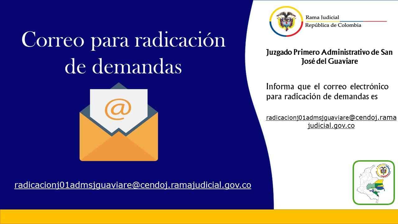 Se informa correo para la radicación de demandas