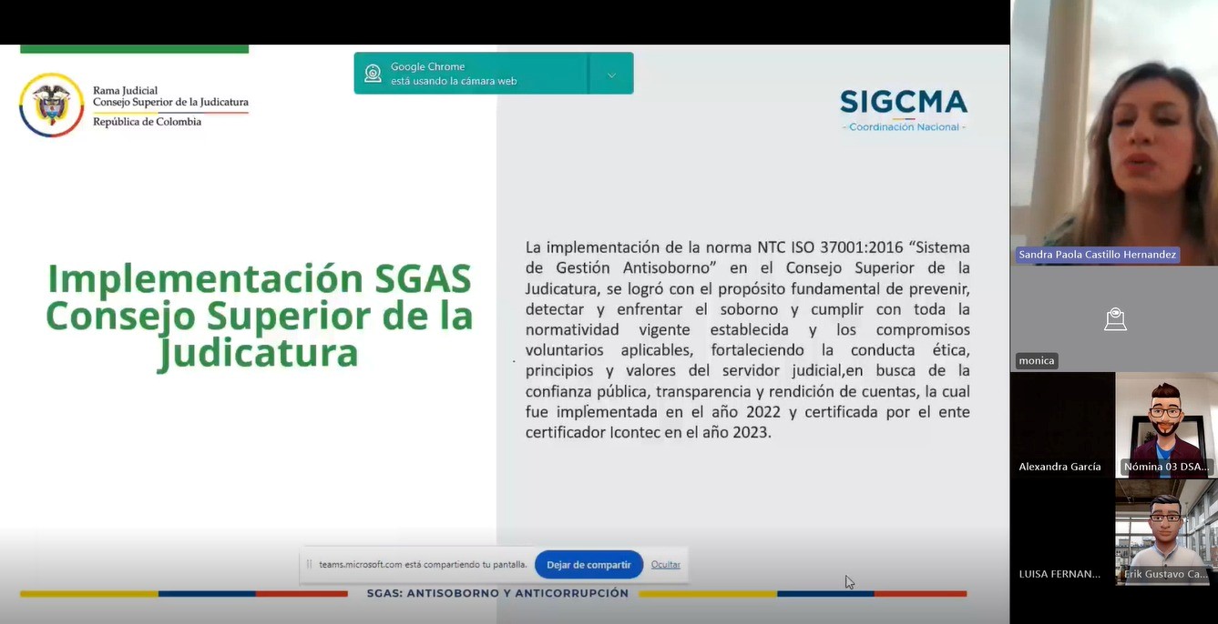 INDUCCION Y REINDUCCIÓN SERVIDORES JUDICIALES SIGCMA Y SISTEMA DE GESTION ANTISOBORNO - UNIDAD DE RECURSOS HUMANOS- DEAJ