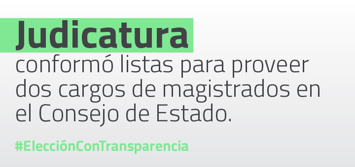 Judicatura publica listas para proveer dos cargos magistrados en el Consejo de Estado