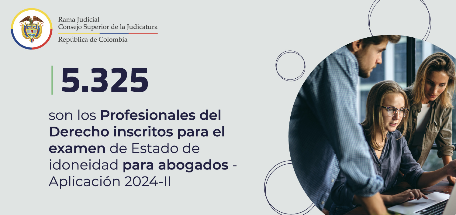 5325 profesionales del Derecho se inscribieron al examen de Estado de idoneidad para abogados (Ley 1905 de 2018 - Aplicación 2024-II)