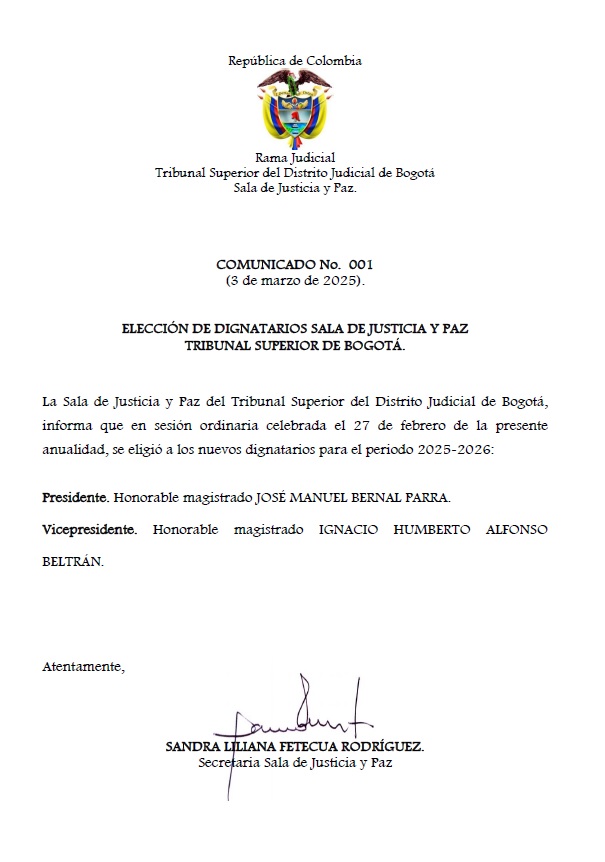 Elección de Dignatarios Periodo 2025 - 2026