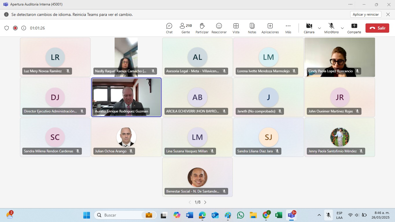 Apertura de las auditorías internas de ISO 45001:2018 en el Consejo Superior de la Judicatura