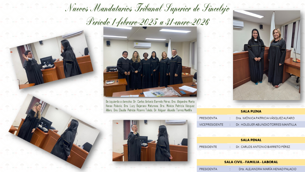 Dignatarios Tribunal Superior de Sincelejo 2025-2026