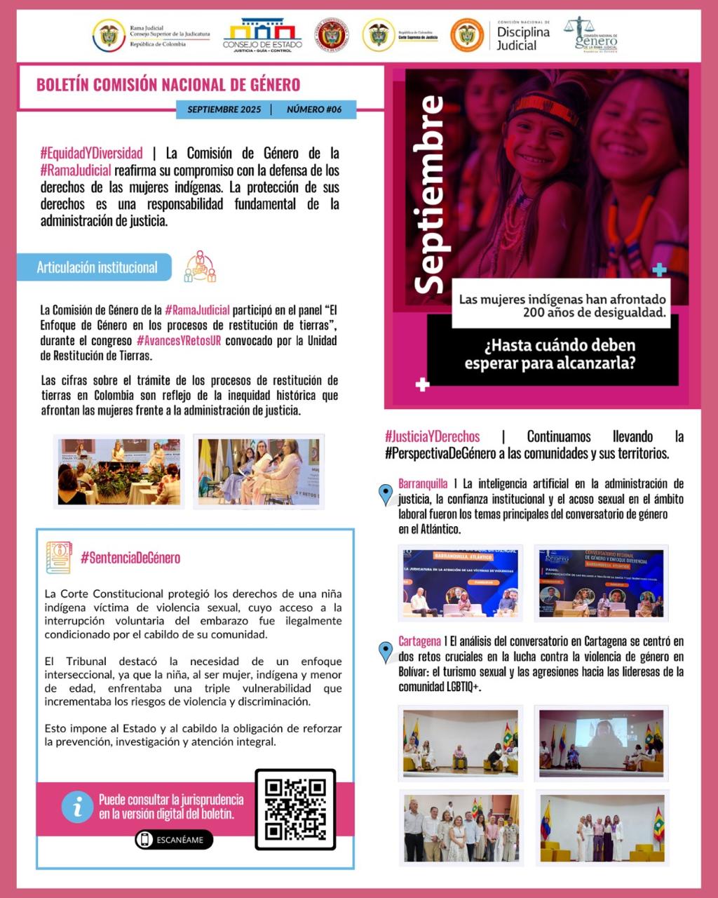 Boletín de Género No. 6 Septiembre 2025