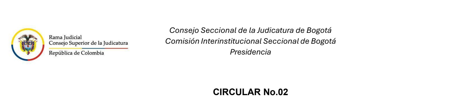 Candidatos admitidos en proceso de elección del representante de los servidores de la Rama Judicial ante la Comisión Interinstitucional Seccional Bogotá