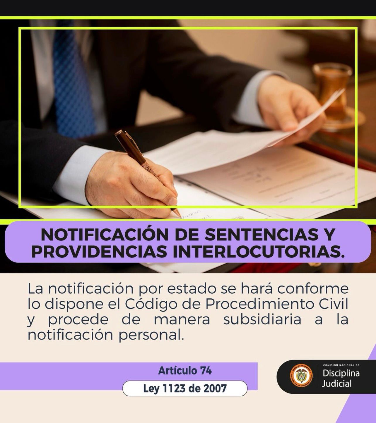 NOTIFICACION DE SENTENCIAS Y PROVIDENCIAS INTERLOCUTORIAS