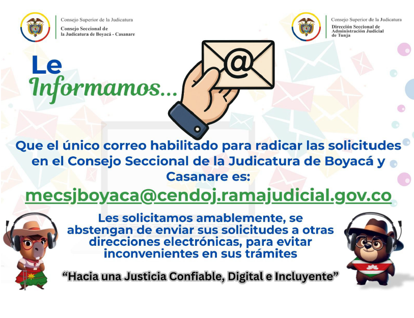 Mesa de entrada Consejo Seccional de la Judicatura de Boyacá y Casanare