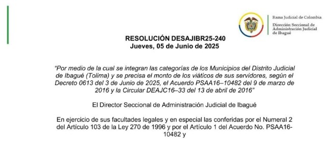 RESOLUCION DESAJIBR25-240 VIATICOS