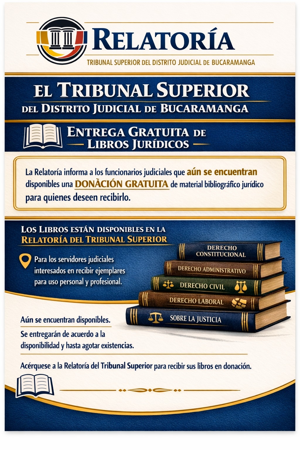ENTREGA GRATUITA DE LIBROS JURÍDICOS