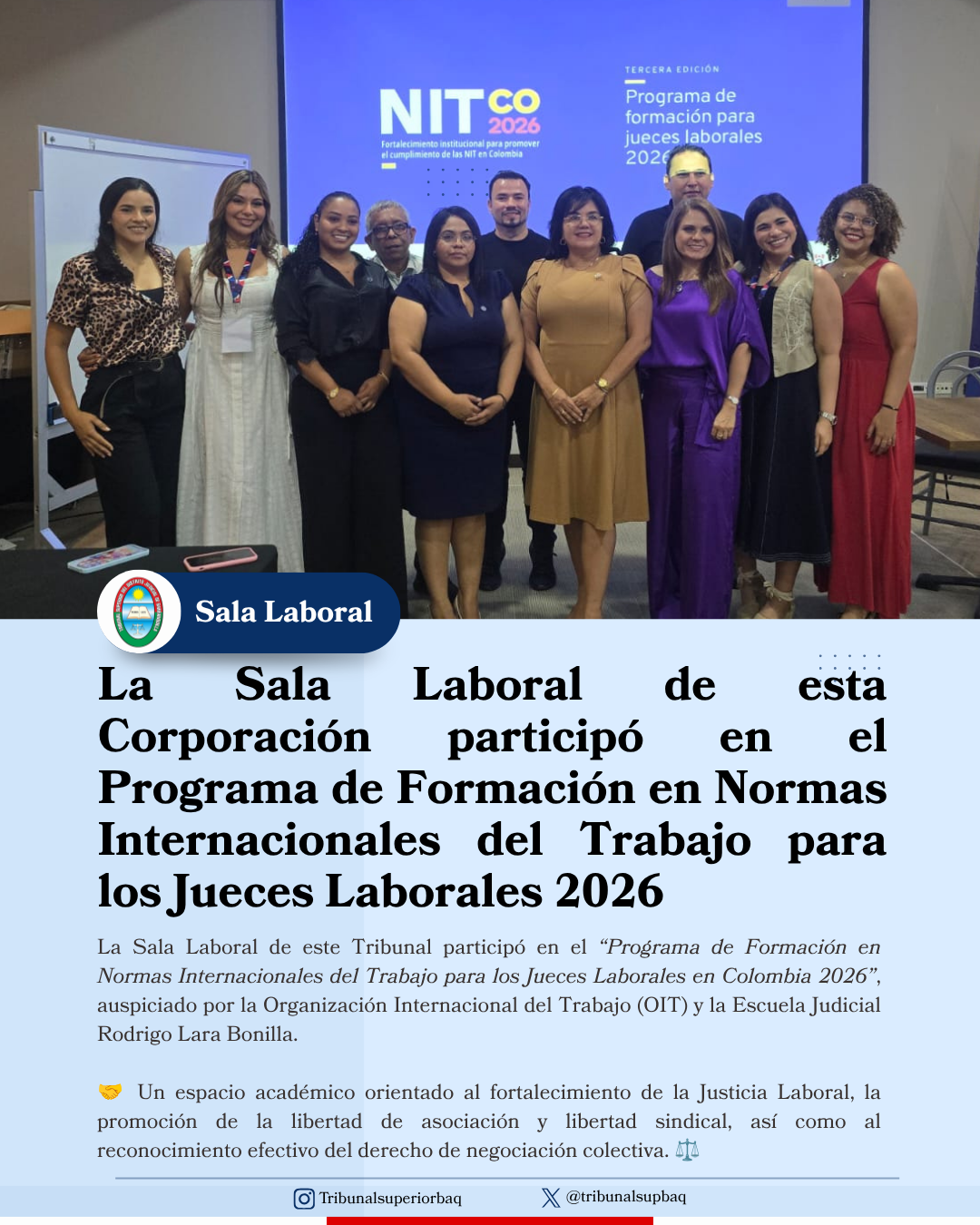 La Sala Laboral del Tribunal participó en el Programa de Formación en Normas Internacionales del Trabajo