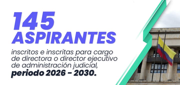 145 aspirantes inscritos e inscritas para cargo de directora o director ejecutivo de administración judicial, periodo 2026 – 2030