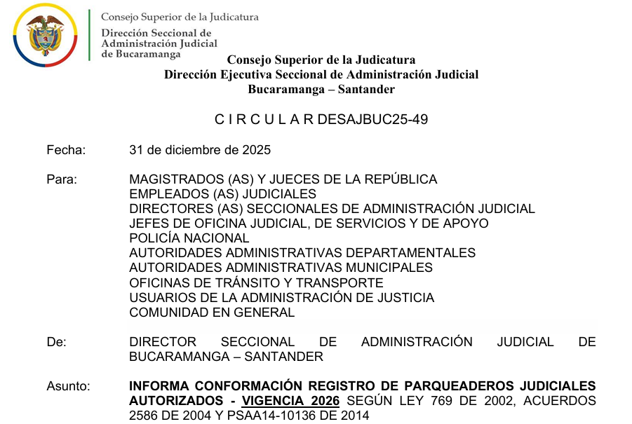 CIRCULAR DESAJBUC25-49