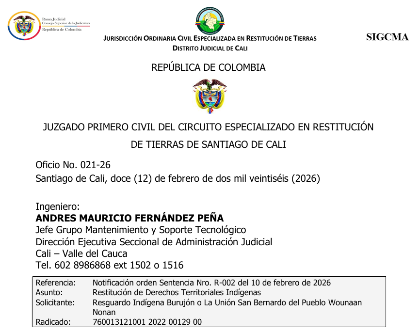 Sentencia Nro. R-002 Concedida proferida el 10 de febrero de 2026