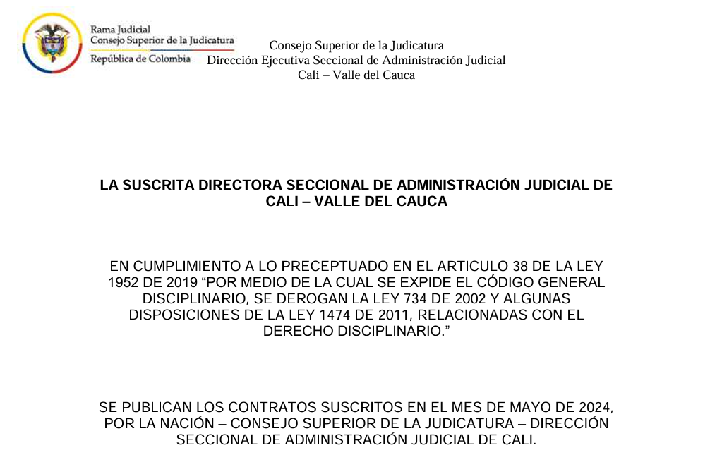 DIRECCION SECCIONAL DE ADMINISTRACION JUDICIAL DE CALI