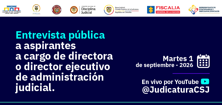 Comisión Interinstitucional entrevistará en audiencia pública a los aspirantes a cargo de directora o director ejecutivo de administración judicial