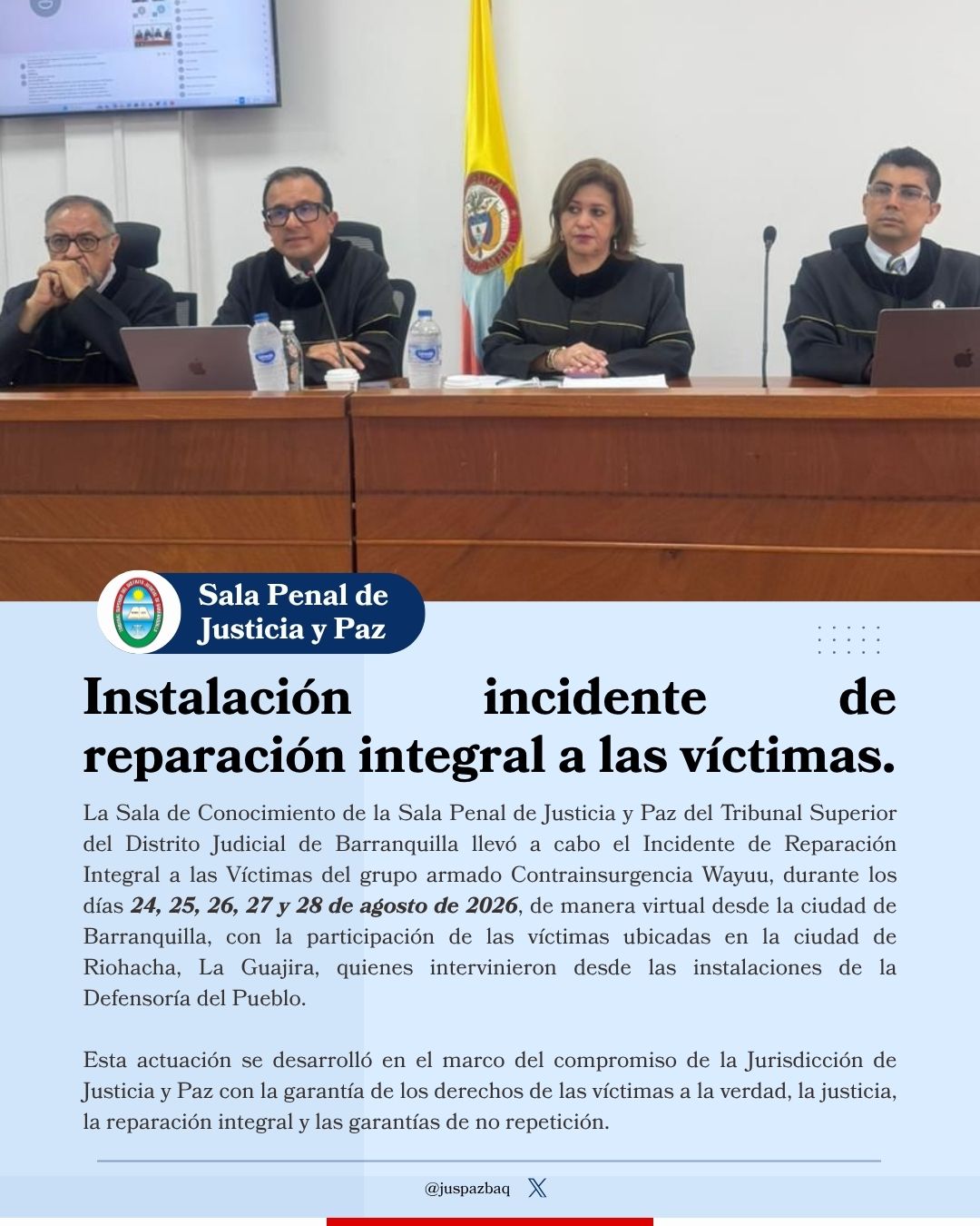Instalación Incidente Integral a las Víctimas del Frente Contrainsurgencia Wayuu