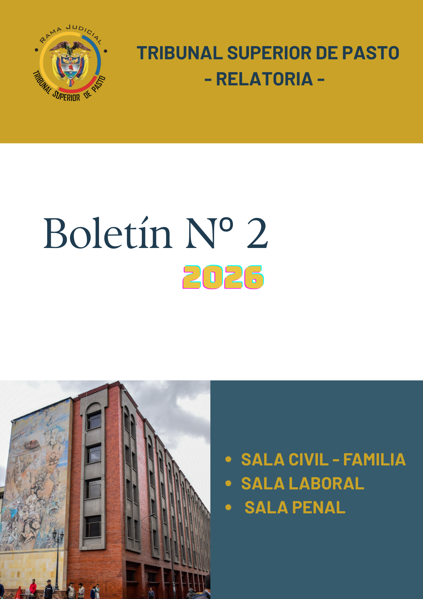Boletín No. 2 de 2026 - Tribunal Superior de Pasto