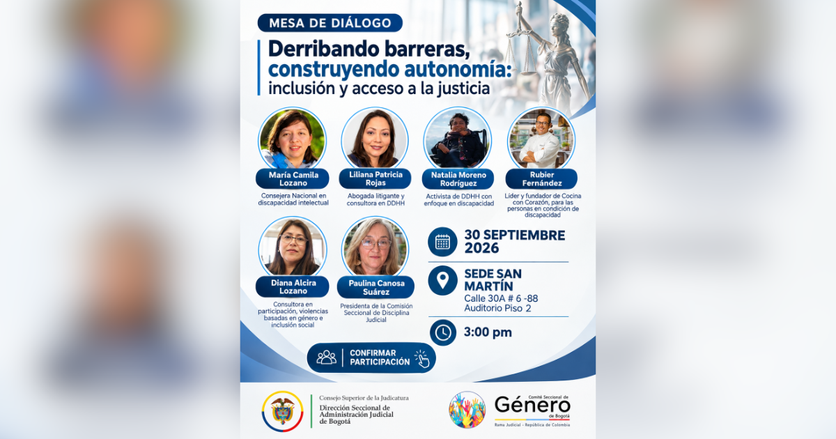 📣📆Acompáñanos al evento Mesa de diálogo: derribando barreras, construyendo autonomía👌